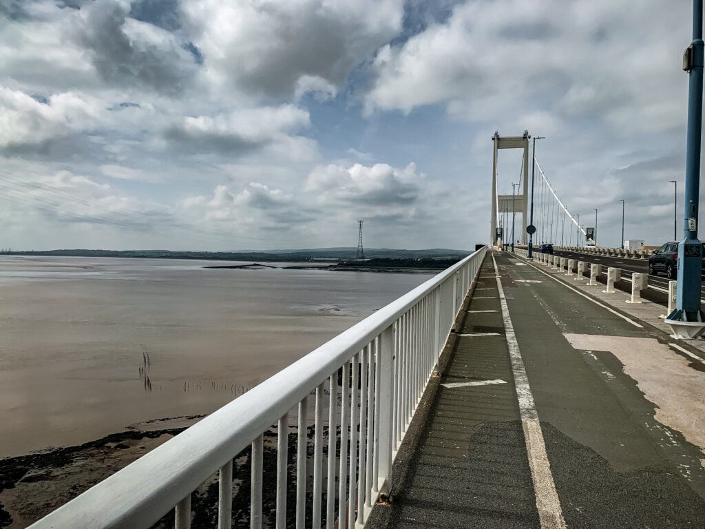 cycle path on old severn bridge looking into Wales