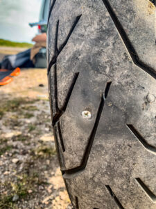 unwelcome screw in tyre