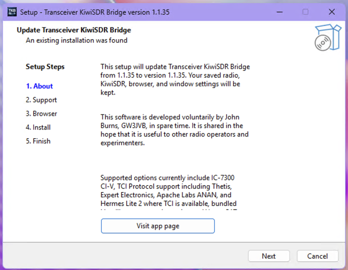 Windows installer ready to run