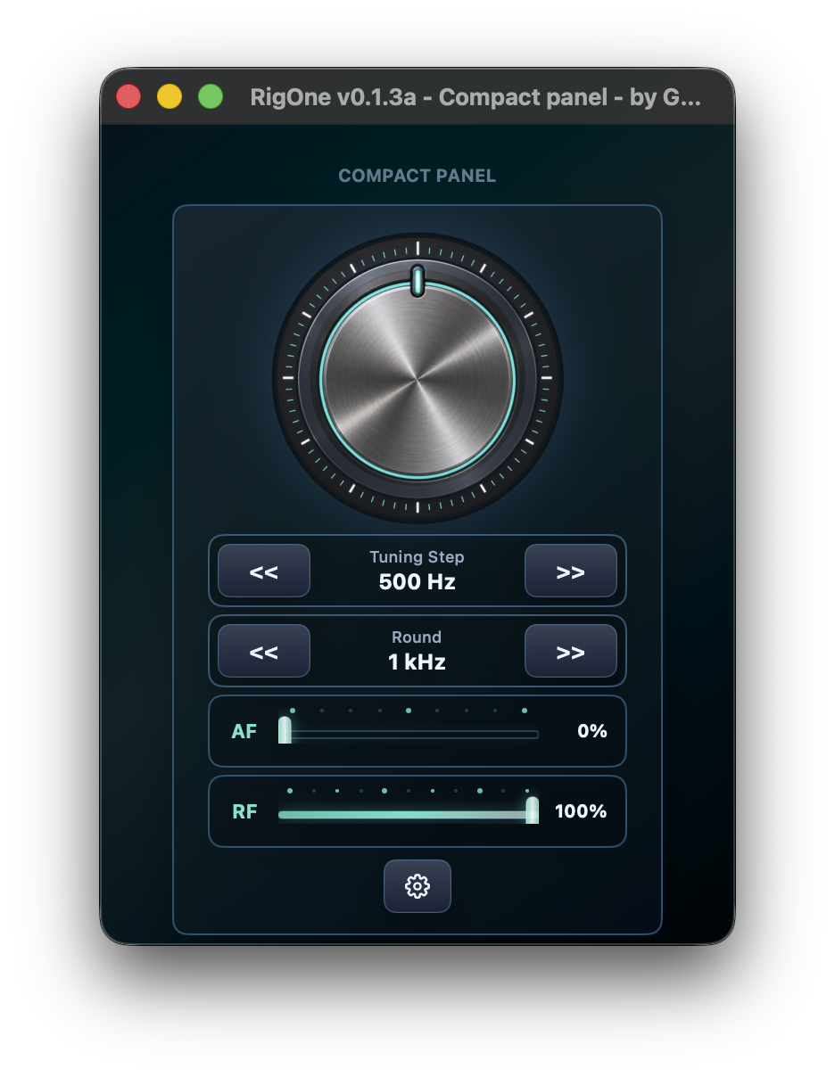 RigOne for Mac Compact panel view
